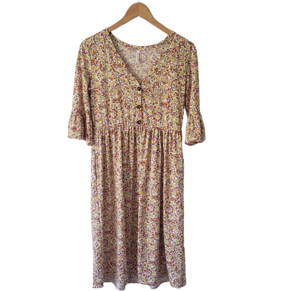 Journey Five Floral Dress. Cottage. Bohemian. Size Small. Yellow Orange …